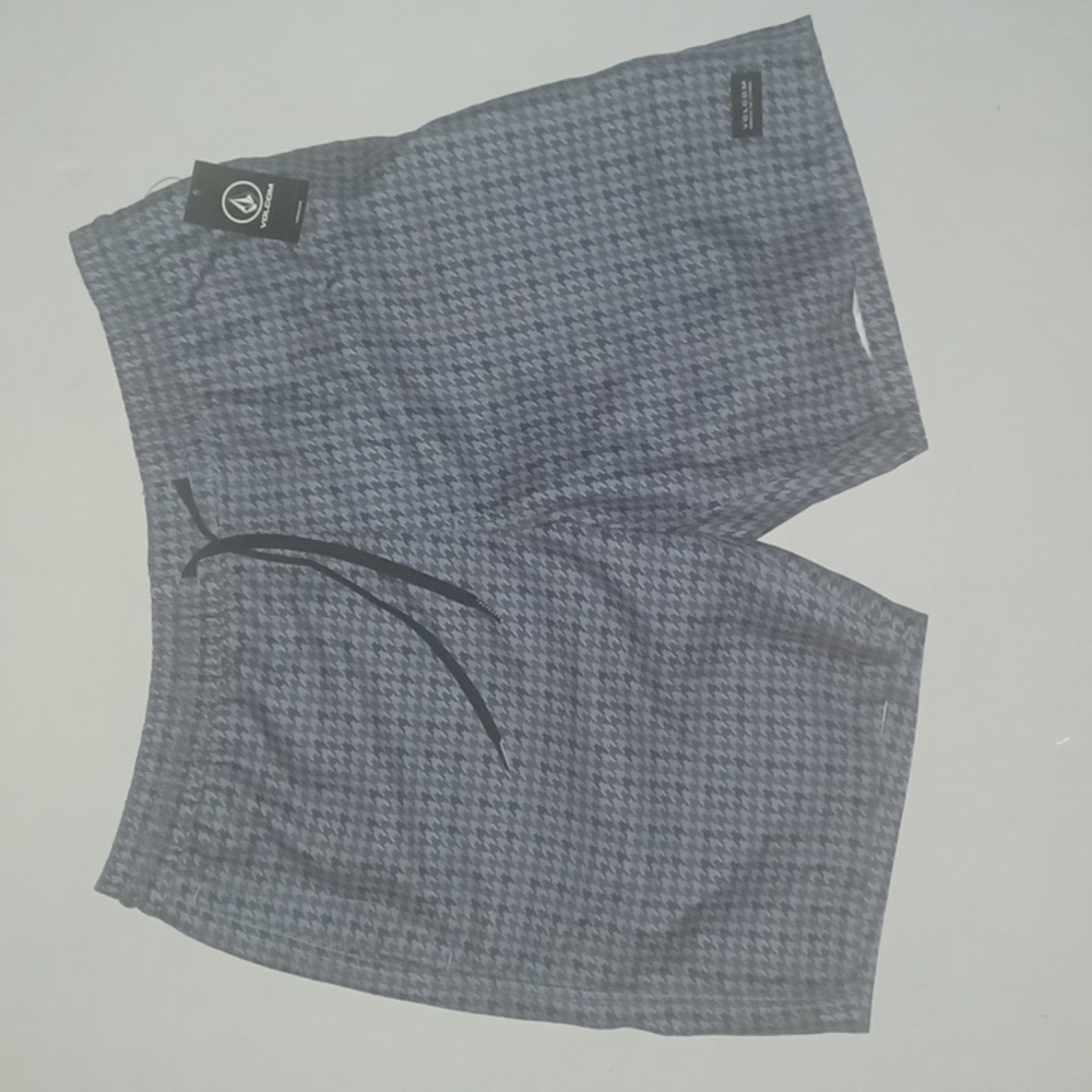 Volcom Preston Houndstooth Hybrid Shorts Size-L Blue NWT